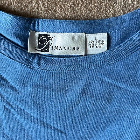 Ladies Dimanche 2 pc. Boatneck top & crinkle skirt set! Sz. L, elastic waist! - Picture 2 of 6